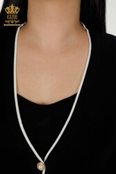 14GG Produzierte Viskose-Elite-Strickjacke mit Perlenknopf. Hersteller von Damenbekleidung – 30148 | Echtes Textil - Thumbnail