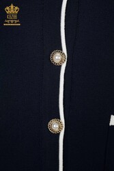 14GG Produzierte Viskose-Elite-Strickjacke mit Perlenknopf. Hersteller von Damenbekleidung – 30148 | Echtes Textil - Thumbnail