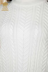 14GG Produzierter Viskose-Elite-Strickpullover. Steinbestickter Damenbekleidungshersteller - 30097 | Echtes Textil - Thumbnail