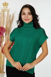 14GG Produzierter Viskose-Elite-Strickpullover. Steinbestickter Damenbekleidungshersteller - 30097 | Echtes Textil - Thumbnail