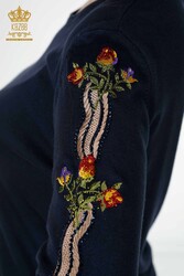 14GG produzierter Viskose-Elite-Strickwaren-Trainingsanzug, Blumenstickerei, Hersteller von Damenbekleidung – 16528 | Echtes Textil - Thumbnail