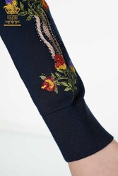 14GG produzierter Viskose-Elite-Strickwaren-Trainingsanzug, Blumenstickerei, Hersteller von Damenbekleidung – 16528 | Echtes Textil - Thumbnail