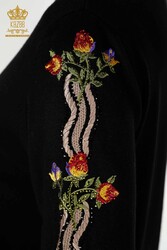 14GG produzierter Viskose-Elite-Strickwaren-Trainingsanzug, Blumenstickerei, Hersteller von Damenbekleidung – 16528 | Echtes Textil - Thumbnail