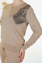 14GG Produzierter Viskose-Elite-Strickanzug-Trainingsanzug mit Tigermuster, Hersteller von Damenbekleidung - 16525 | Echtes Textil - Thumbnail