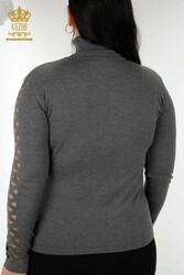 14GG Produziert Viskose Elite Strickwaren - Ärmel Tüll detailliert - Damenbekleidung - 15185 | Echtes Textil - Thumbnail