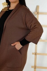 14GG Produzierte Viskose-Elite-Strickwaren-Strickjacke mit Tasche, detaillierter Hersteller von Damenbekleidung – 30047 | Echtes Textil - Thumbnail