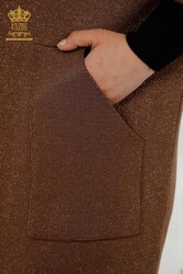 14GG Produzierte Viskose-Elite-Strickwaren-Strickjacke mit Tasche, detaillierter Hersteller von Damenbekleidung – 30047 | Echtes Textil - Thumbnail