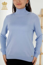 14GG Produzierte Viskose Elite Strickwaren - Rollkragenpullover - Hersteller von Damenbekleidung - 11122 | Echtes Textil - Thumbnail