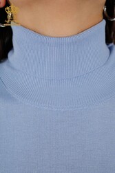 14GG Produzierte Viskose Elite Strickwaren - Rollkragenpullover - Hersteller von Damenbekleidung - 11122 | Echtes Textil - Thumbnail