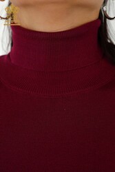 14GG Produzierte Viskose Elite Strickwaren - Rollkragenpullover - Hersteller von Damenbekleidung - 11122 | Echtes Textil - Thumbnail