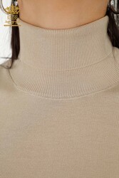 14GG Produzierte Viskose Elite Strickwaren - Rollkragenpullover - Hersteller von Damenbekleidung - 11122 | Echtes Textil - Thumbnail