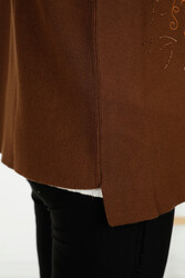 14GG Produced Viscose Elite Strick-Strickjacke mit Tüll-Detail Hersteller von Damenbekleidung - 30581 | Echtes Textil - Thumbnail