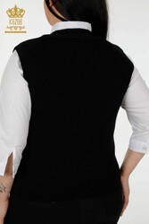 14GG Produzierter Viskose-Elite-Strickpullover mit Crystal Stone-Stickerei für Damen – 30170 | Echtes Textil - Thumbnail