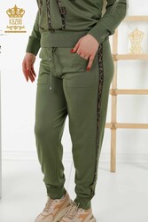 14GG Produced Спортивный костюм - Леопардовый узор - Вышивка камнем - Женская одежда - 16521 | Настоящий текстиль - Thumbnail