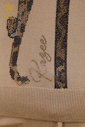 14GG Üretilen Eşofman Takım Leopar Desenli Taş İşlemeli Kadın Giyim - 16521 | Reel Tekstil - Thumbnail