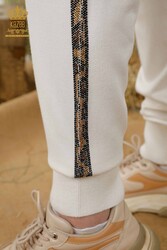 14GG Üretilen Eşofman Takım Leopar Desenli Taş İşlemeli Kadın Giyim - 16521 | Reel Tekstil - Thumbnail