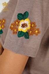 14GG Üretilen Viskon Elit Triko Çiçek Nakışlı Kadın Giyim Üreticisi - 16811 | Reel Tekstil - Thumbnail