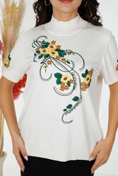 14GG Üretilen Viskon Elit Triko Çiçek Nakışlı Kadın Giyim Üreticisi - 16811 | Reel Tekstil - Thumbnail