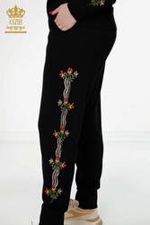 14GG Üretilen Viskon Elit Triko Eşofman Takım Çiçek Nakışlı Kadın Giyim Üreticisi - 16528 | Reel Tekstil - Thumbnail