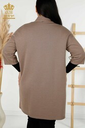 14GG Üretilen Viskon Elit Triko Hırka Cep Detaylı Kadın Giyim Üreticisi - 30047 | Reel Tekstil - Thumbnail