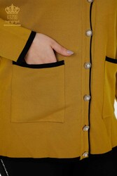14GG Üretilen Viskon Elit Triko Hırka İnci Düğmeli Kadın Giyim Üreticisi - 30148 | Reel Tekstil - Thumbnail