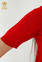 14GG Üretilen Viskon Elit Triko Yaprak Desenli Taş İşlemeli Kadın Giyim - 30182 | Reel Tekstil - Thumbnail