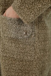 7GG معطف صوف فيسكوز مع جيوب الشركة المصنعة للملابس النسائية - 19101 | نسيج حقيقي - Thumbnail