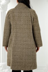 7GG معطف صوف فيسكوز مع جيوب الشركة المصنعة للملابس النسائية - 19101 | نسيج حقيقي - Thumbnail
