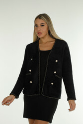 7GG Viscosa di lana prodotta Cardigan abbottonato - Produttore di abbigliamento da donna - 30799 | Vero tessuto - Thumbnail