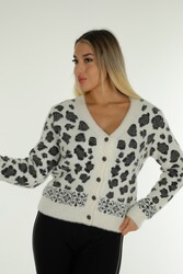 7GG Viscosa di lana prodotta Cardigan Angora - Produttore di abbigliamento da donna - 30666 | Vero tessuto - Thumbnail