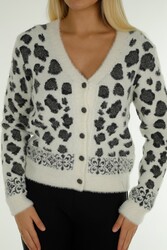 7GG Viscosa di lana prodotta Cardigan Angora - Produttore di abbigliamento da donna - 30666 | Vero tessuto - Thumbnail
