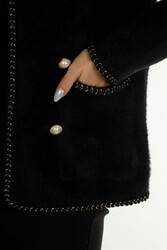7GG Produzierte Wollviskose Strickjacke geknöpft Hersteller von Damenbekleidung - 30799 | Echtes Textil - Thumbnail