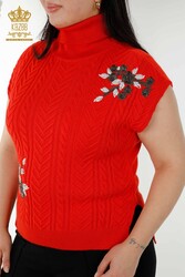 7GG Produjo Corespun Knitwear Sweater Floral Pattern Stone Bordado Ropa de mujer Fabricante - 30179 | Textiles reales - Thumbnail