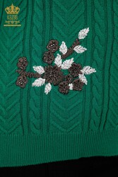 7GG produit Corespun pull en tricot motif floral pierre brodé fabricant de vêtements pour femmes - 30179 | Vrai textile - Thumbnail