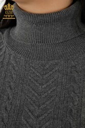 7GG produziert Corespun-Strickpullover, Blumenmuster, Steinstickerei, Hersteller von Damenbekleidung – 30179 | Echtes Textil - Thumbnail