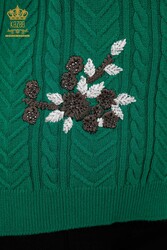 7GG produziert Corespun-Strickpullover, Blumenmuster, Steinstickerei, Hersteller von Damenbekleidung – 30179 | Echtes Textil - Thumbnail