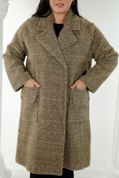 7GG Produzierte Wollviskose - Mantel mit Taschen - Hersteller von Damen bekleidung - 19101 | Echtes Textil - Thumbnail