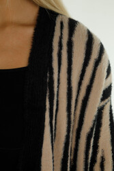 7GG Произведено Шерстяной Вискозный Кардиган Производитель женской одежды в полоску - 30312 | Настоящий Текстиль - Thumbnail