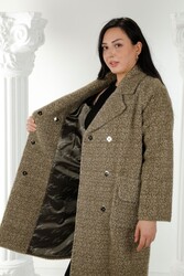 7GG Произведено Шерстяное Вискозное Пальто С Карманами Производитель женской одежды - 19101 | Настоящий Текстиль - Thumbnail