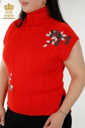 7GG Üretilen Corespun Triko Süveter Çiçek Desenli Taş İşlemeli Kadın Giyim Üreticisi - 30179 | Reel Tekstil - Thumbnail