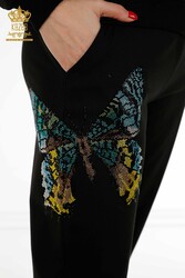 Спортивный костюм с аквалангом и двумя пряжами - Выкройка бабочки - Вышитый камень - Женская одежда - 17492 | Настоящий текстиль - Thumbnail