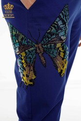 Спортивный костюм с аквалангом и двумя пряжами - Выкройка бабочки - Вышитый камень - Женская одежда - 17492 | Настоящий текстиль - Thumbnail