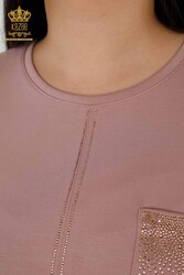 Карман для спортивного костюма с аквалангом и двумя пряжами Производитель женской одежды с вышивкой камнем - 20398 | Настоящий текстиль - Thumbnail