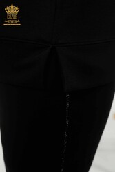 Карман для спортивного костюма с аквалангом и двумя пряжами Производитель женской одежды с вышивкой камнем - 20398 | Настоящий текстиль - Thumbnail