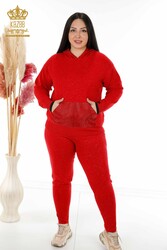 Scuba and Two Yarn Спортивный костюм с капюшоном Производитель женской одежды - 16501 | Настоящий текстиль - Thumbnail