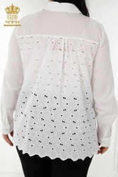 Camisas de tela de licra de algodón con encaje Fabricante detallado de ropa de mujer - 20319 | Textiles reales - Thumbnail