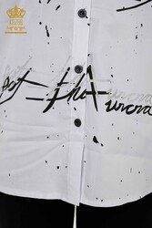 Detalle de fruncido en mangas de camisa fabricado con tela de licra de algodón Fabricante de ropa de mujer - 20322 | Textiles reales - Thumbnail