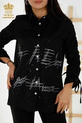 Detalle de fruncido en mangas de camisa fabricado con tela de licra de algodón Fabricante de ropa de mujer - 20322 | Textiles reales - Thumbnail