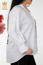Camisa Estampada Ropa de Mujer Producida con Tela de Algodón Lycra - 20224 | Textiles reales - Thumbnail