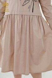 Vestido Hecho de Tela de Algodón Lycra Detalle de Botones Ropa de Mujer - 20324 | Textiles reales - Thumbnail
